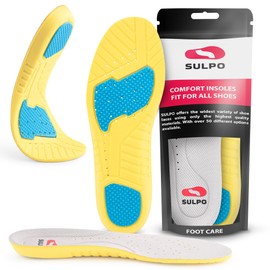 SULPO Insoles Men and Women - Breathable Insoles - Anti Odour Shoe Insoles - Anti-Sweat Shoe Inserts - Ultralight Insoles Ideal for Sports, Work and Everyday Wear