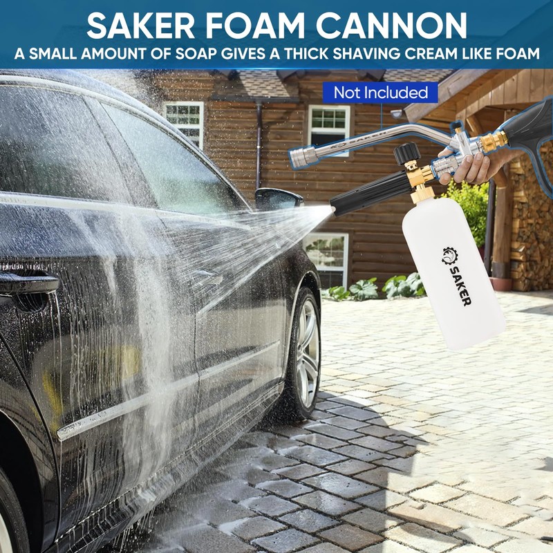 Saker Foam Cannon, 1/4 Inch Quick Connect, Power Washer Foam