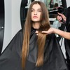 TRIXES Black Full Length Cape Unisex Professional Hairdressers Gown for