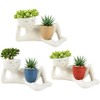 Lazy Guy Planter - Funny Smiling Face Resin Flower Pot