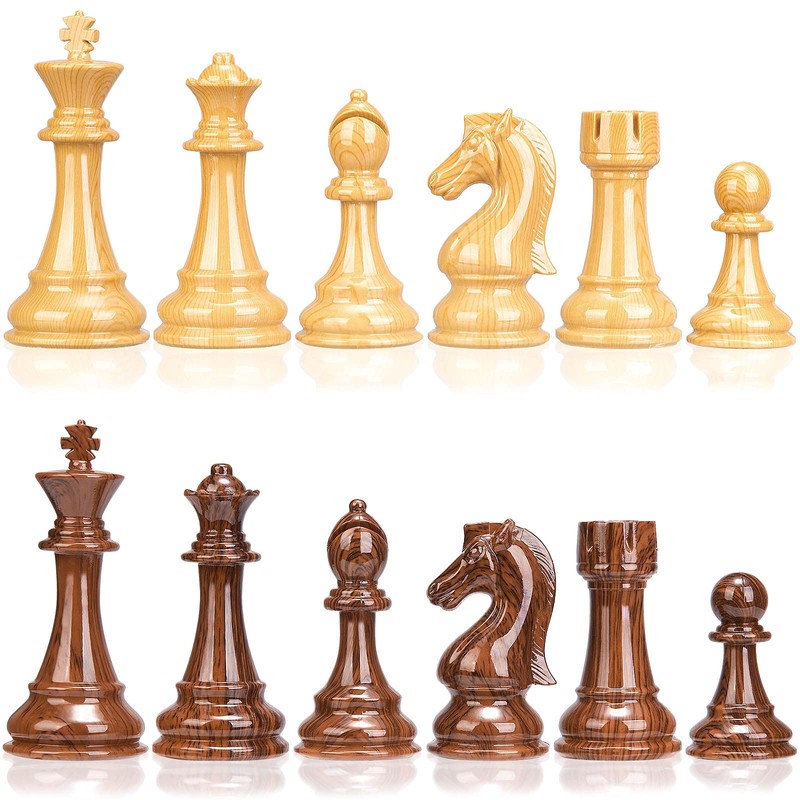 AMEROUS High Polymer Weighted Chess Pieces with 4.25'' King -