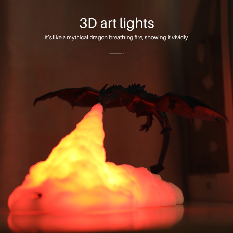 Night Light LED Chargeable Flying Dragon Lamp for Kids Gift
