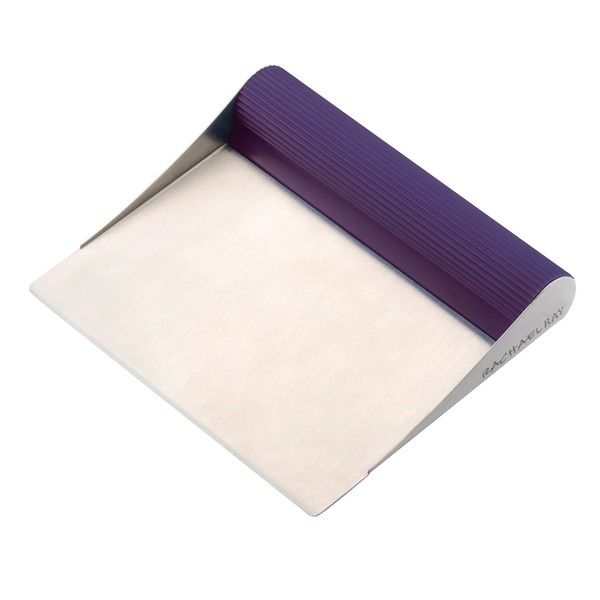 Rachael Ray Tools and Gadgets Stainless Steel Pastry Scraper / Bench Scrape / Kitchen Tool for Baking and Cooking / Dishwasher Safe, Purple
