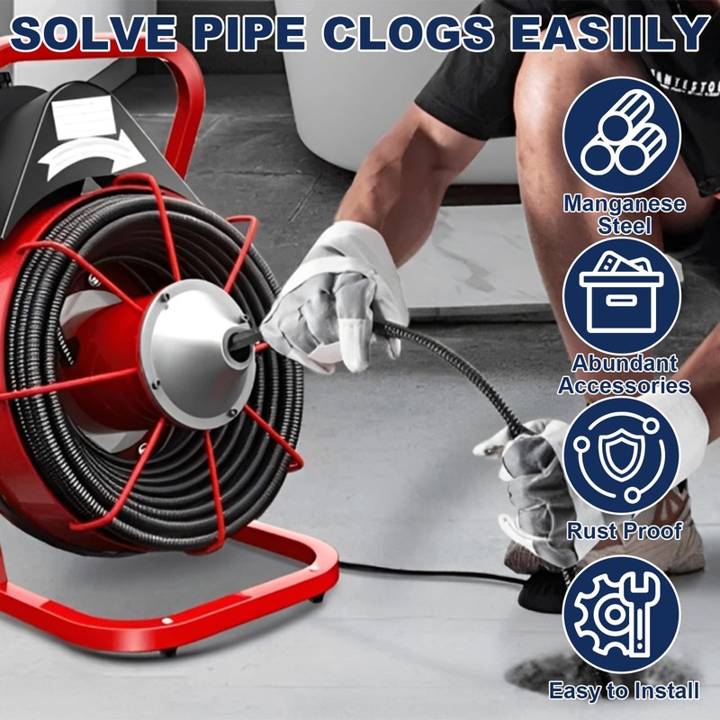 9Pcs Drain Snake Drill Attachment Cutter and Auger Set for