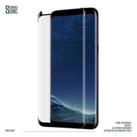 XINXUSONG 3 Pack Screen Protector for Galaxy S9 G960,3D Curved Anti-Scratch 9H Hardness Full Coverage Silk Print Black Tempered glass Protective Film.