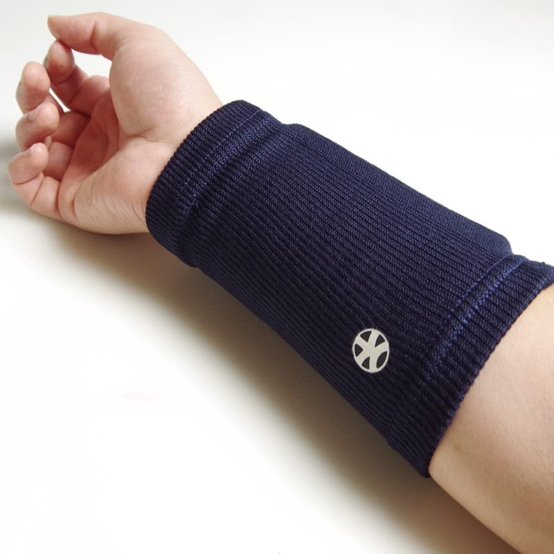 Kendo having Kendo Wrist Supporter Upper Netted Support (Navy Blue)