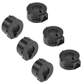 XYRSTOLR 15mm Ferrite Cores Ring Clip-On RFI EMI Noise Suppression Filter Cable Clip, Black 6Pcs