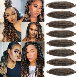 3 Pack Marley Twist 14 Inch Pre-Separated Springy Afro Twist Extension Afro Kinky for Braiding (#T27, 14 Inch (Pack of 8))