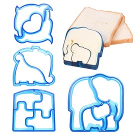 4 Stücke Brot Ausstecher für Kinder, Ausstecher niedlichen Formen, DIY Sandwich Form Keks Ausstecher Cutter, Ausstechformen Kinder Brot und Gemüse, für Brot, Sandwich, Kekse, Obst(Blau)