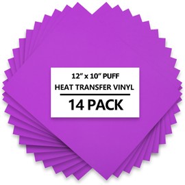HTVVETUR Puff htv paquete de 14 unidades de 12 x 10 pulgadas (morado)