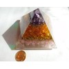 Amethyst Citrine Pink Rose Quartz #45 Pyramid Orgone Generator Energy