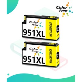 Color Print Compatible 950XL and 951XL Ink Cartridge Replacement for HP 951 Yellow Ink 950 XL HP950 for Office Jet 8600 Pro 251dw 276dw 8100 8610 8615 8620 8625 8630 Printer (2-Pack,Yellow,CN052AN)