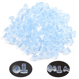 Glass Table Bumpers, 100 Pieces Soft Rubber Bumpers, Collision Proof Cabinet Door Bumpers for Patio Furniture, Cabinet Glass Table Tops, Fit 3/16" Holes