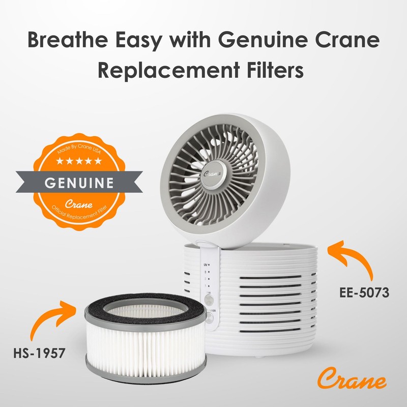 Crane Genuine Air Purifier Replacement Filter For Model EE-5073, HS-1957