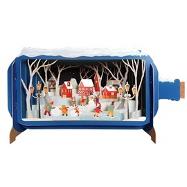 Message In A Bottle Festive Xmas Village Pop Up Christmas Card By Alljoy Cards XMIB079