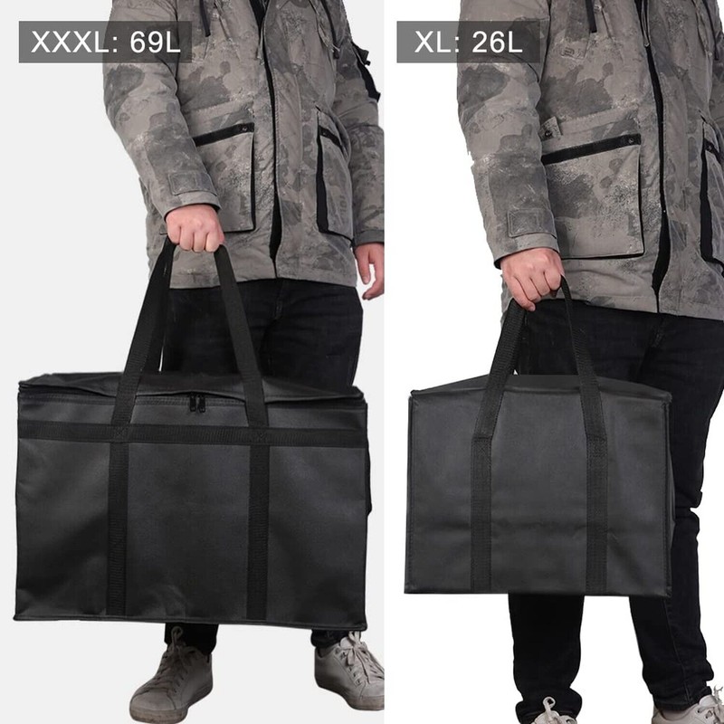 CIVJET Insulated Food Delivery Bag, XXXL Insulated Reusable Grocery Cooler/Hot
