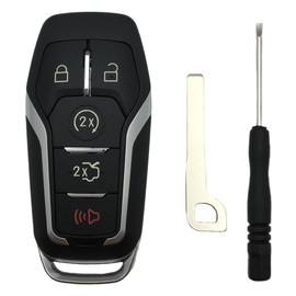 OVIOBOER Replacement Key Fob Shell Case Fits for Ford Edge Explorer Fusion Mustang Lincoln MKZ MKC MKX Keyless Entry Remote Control Key Cover (5 Button Sedan Trunk)