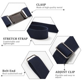 Kajeer 2 Stück Kinder Gürtel Elastische Gürtel für Jungen – Verstellbare Jungengürtel für Schuluniformen Jeans Hosen mit Hängender Schnalle