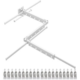 Hoimpro Clothes Drying Rack Retractable Wall Mounted, Tri-Fold Foldable Collapsible Laundry Drying Racks for Hanging Clothes, White