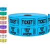 1000 Tacticai Raffle Tickets, Blue (1 of 8 Colors), Double