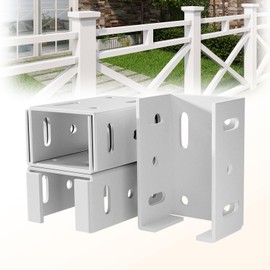 White Aluminum Fence Bracket for Vinyl Fencing,Heavy Duty Metal Replacement for 2.75in Plastic Bracket,Fence Bracket Used for Connecting Panel to Post,Vinyl Fence Parts(4Pcs & 40screws)