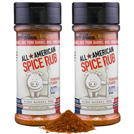 Pork Barrel BBQ All American Spice Rub, All Purpose BBQ Rub - Keto, No MSG, Zero Calorie, Gluten-Free and Sugar-Free, 3.8 oz - Pack of 2