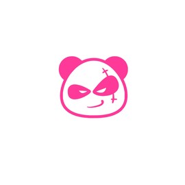 Bad Panda Vinyl Sticker Decals (Pack of 2) for Car Bumper Window Laptop Tablet Phone (4" x 3.6", Hot Pink)
