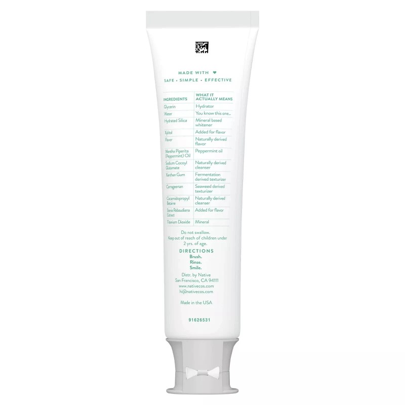 Native Whitening Wild Mint & Peppermint Oil Fluoride Free Toothpaste,