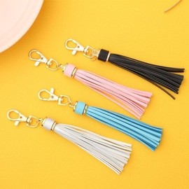 DIY 태슬고리 1P 비즈 액세서리 키링 PU 가방고리 (WFJBV6P) DIY Tassel Keychain 1P Bead Accessory PU Bag Ring (WFJBV6P)