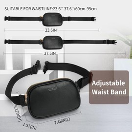 APHISON Fanny Packs for Women Belt Bag Crossbody Bags for Women Mini Everywhere Fashion Waist Bag Vegan Leather Purse with Adjustable Strap Black