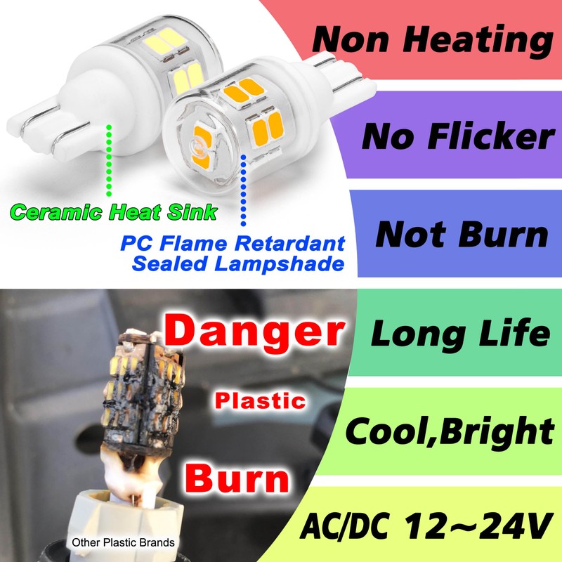 Heifymi T5 T10 LED Wedge Base Bulbs, 2700K Warm White