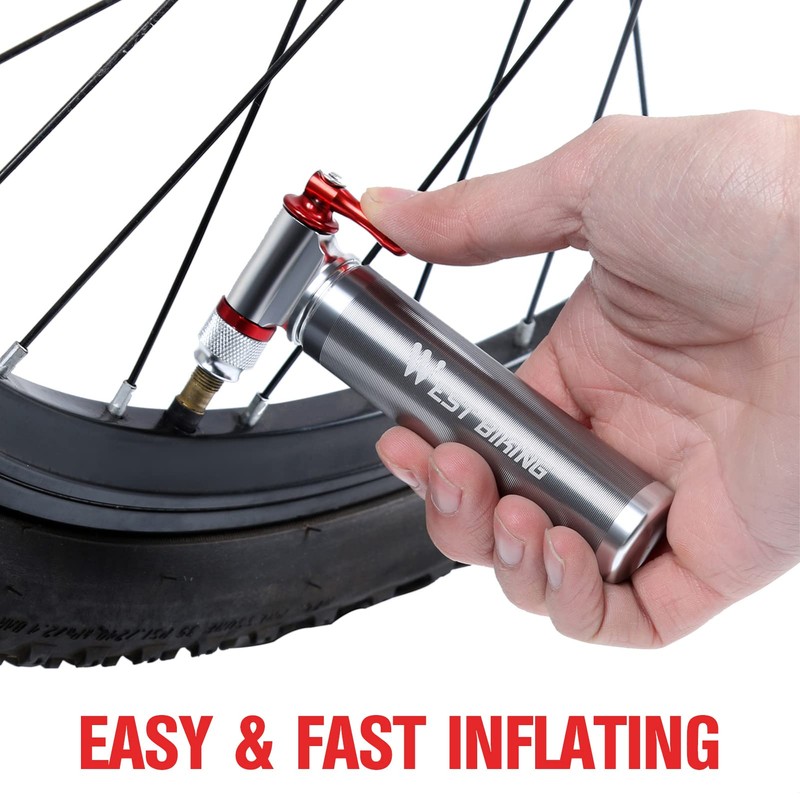 HIKOAN Mini Bike Pump CO2 Inflator Road Mountain Bikes Bicycle