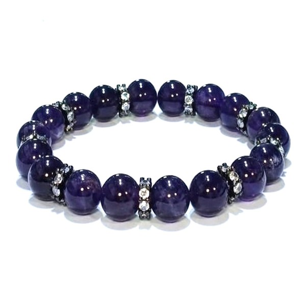 Dark Purple 9 mm Amethyst and Zircon Diamont