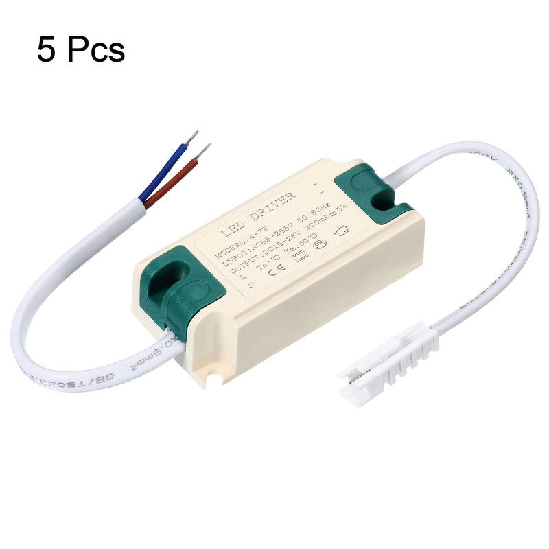 PATIKIL 4-7W 300mA LED Driver, 5 Pack AC 85-265V Output15-26V