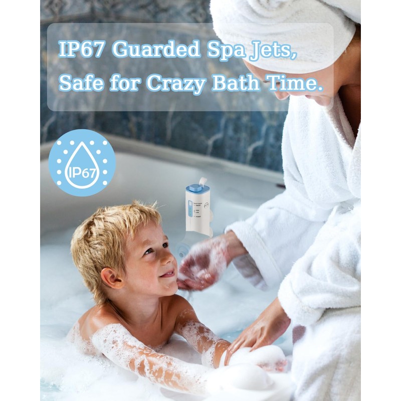 KokoSelene Rechargeable Bath Jets for Tub, Portable Jet Spa for