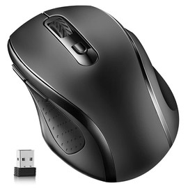 LUANMA Mouse Inalámbrico, Ratón Inalámbrico 2.4 GHz，ergonómico para computadora，5 Niveles 2600 dpi, 6 Botones, Mouse Inalámbrico Óptico para Computadora, PC, Mac, Portátil