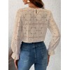 CUPSHE Women's Pullover Crew Neck Long Puff Sleeves Overcut Shoulders