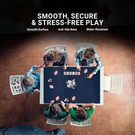 Feltectors Board Game Mat 36 x 48 in, Mahjong Mat for Table with Carrying Bag, Neoprene Playmat, Table Cover for Board Games, Tile, Poker, RPG and Dominoes (Blue 3x4 ft)