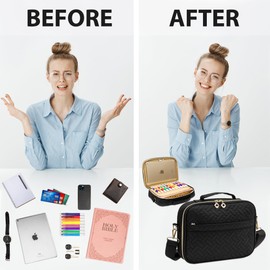 Bible Cover for Women, Bible Case with Handle and Zipper, Large Bible Carrying Case Fits Bible and Notebook, Stylish Quilted Bible Book Cover for Daily Use and Travel