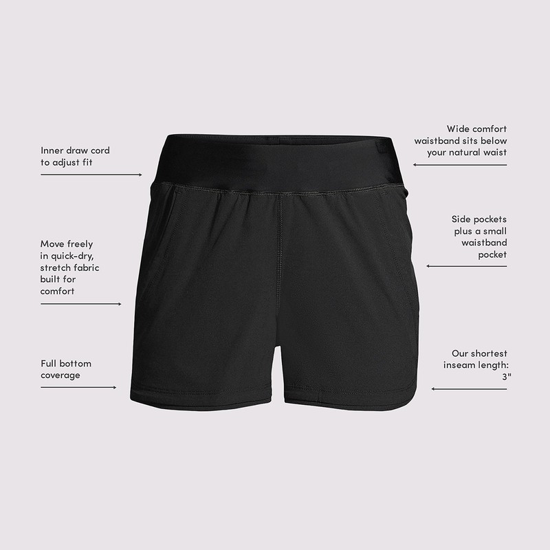Lands' End Womens Sunshade UPF 50 3 Inch Board Shorts