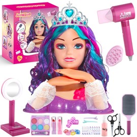 Princess Hair Styling Doll Head Makeup Kit for Girls- Hair Salon Set
