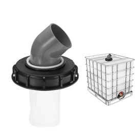 PATIKIL 45° IBC Lid Filter Cover 163mm Plastic Ton Barrel Cover with Washable Nylon Filter IBC Tote Hose Adapter IBC Tank Container for Rainwater Tank Rain Tank 1000L IBC Tank, Black Gray