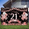 Yontree Happy 21st Birthday Banner 180 * 110cm Black Rose