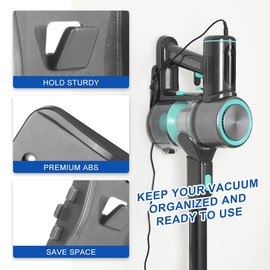 LANMU Wall Mount Holder Compatible with Wyze Cordless Vacuum & S, Hanger Hook with Charging Cable Management Clip, Stick Vacuum Cleaner Attachments Accessories for Home Garage