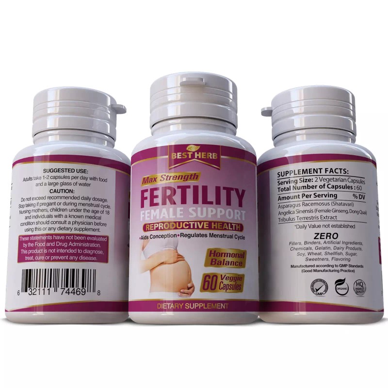 BEST HERB FEMALE FERTILITY Conception Ovulation Reproductive Natural Supplement 60
