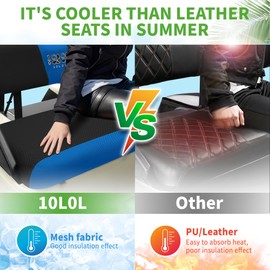 Juego de fundas de asiento para carrito de golf 10L0L, para club Car DS y EZGO TXT RXV original cojín de asiento delantero, material de tela transpirable que se mantiene fresco en verano, no hay