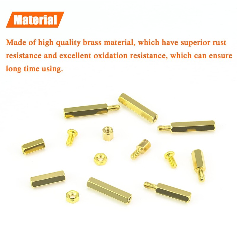 HELIFOUNER 222 Pieces M3 Male Female Hex Brass Spacers Standoffs