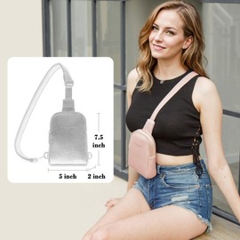 INICAT Small Sling Bag for Women Everyday & Travel Crossbody Bags Lightweight Cross Body Purses Vegan Leather(pink)