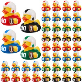 DEEKIN 24 Pcs Football Player Rubber Ducks 2 Inch 4 Color for Football Competition Gifts Birthday Party Favor Decoration