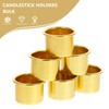 30Pcs Gold Aluminum Candle Holders Bulk Metal Cup Insert for